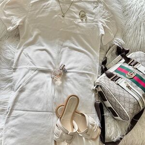 White T-shirt dress. a casual wear, can dress up or sporty cute outfit. Like new